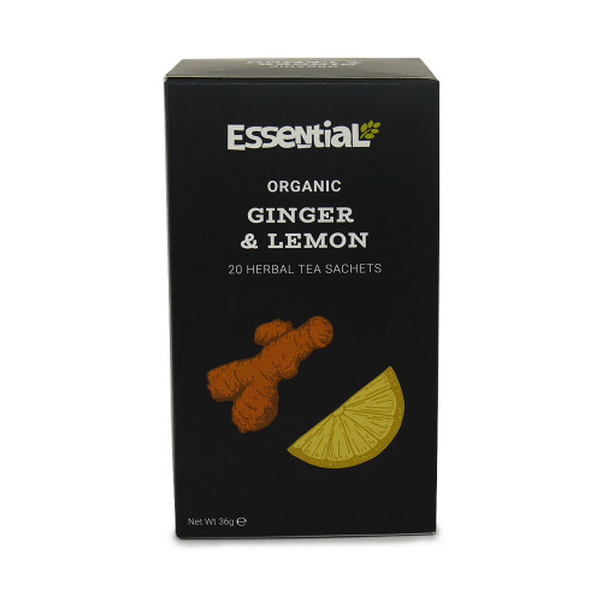 Organic Ginger & Lemon Herbal Tea Infusion (20 Bags)